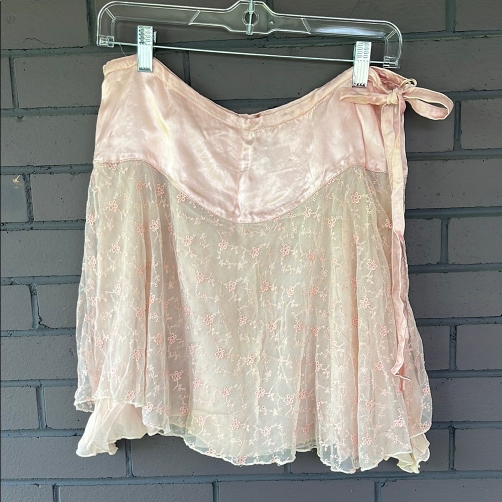 Angie Blush Pink Flowy Mini Skirt